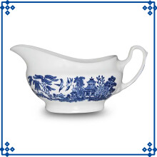 Blue Willow Sauce Gravy Boat 340ml Ceramic Cup Tableware Antique Oriental Style