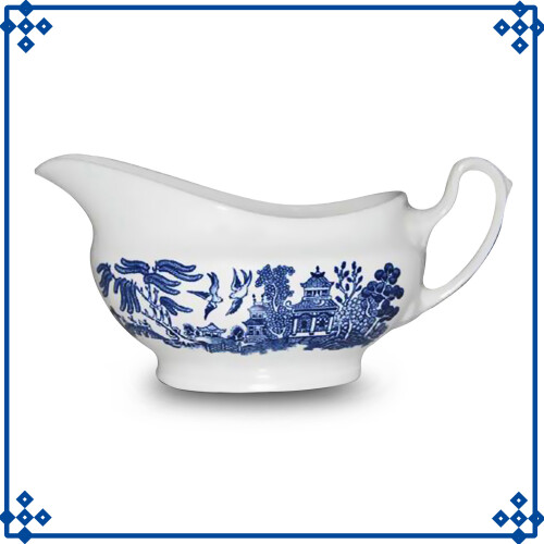Blue Willow Sauce Gravy Boat 340ml Ceramic Cup Tableware Antique Oriental Style
