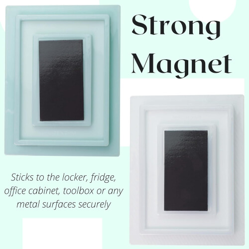Magnetic Locker Mirror 6.3"x4.8" Soft Mint White 2-Pack 1