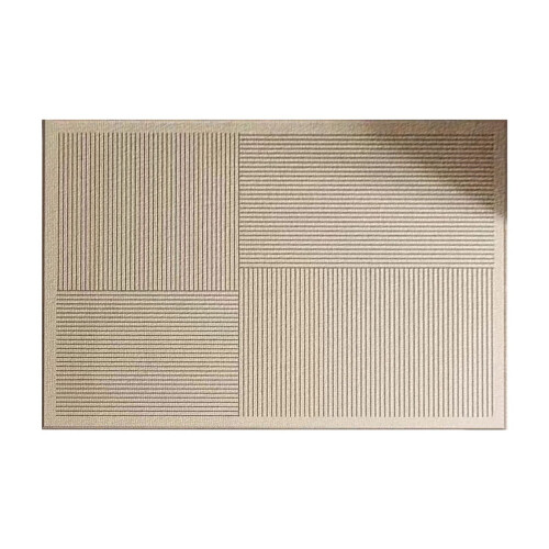 Tapis rayé en polyester beige 60 x 40 cm 1