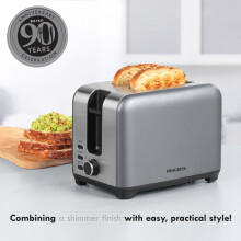 Silver 2 Slice Toaster 930W  Breakfast Maker Pop up Bread Loaf Toaster Machine