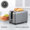Silver 2 Slice Toaster 930W  Breakfast Maker Pop up Bread Loaf Toaster Machine 1