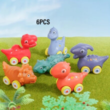 6-teiliges Set Dinosaurier-Rückziehautos für Kleinkinder