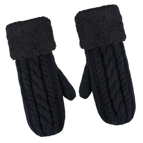 Damen-Strick-Winterfäustlinge mit Fleecefutter 1