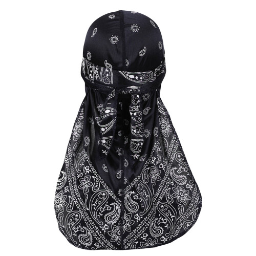 Paisley Silk Durag με μακριά ουρά για 360 κύματα