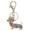 Teckel sleutelhanger hanger van legering en strass-steentjes 1