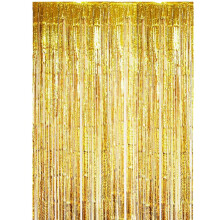 Cuirtín Frinse Scragall Óir 3.3ft x 6.7ft (Pacáiste 2)