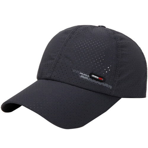 Ventilerende baseballcaps for menn, mørkegrå 1