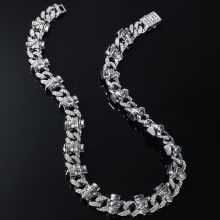 Vergoldetes Totenkopf-Armband im kubanischen Stil für Herren