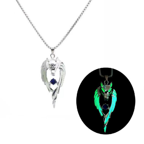 Wolf hanger ketting van lichtgevende legering