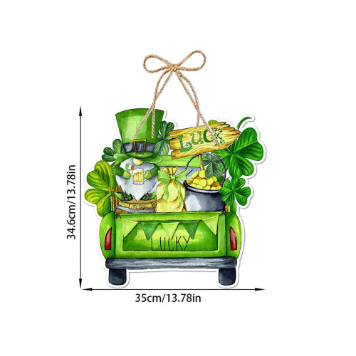 Décoration de porte verte en forme de trèfle pour la Saint-Patrick 1
