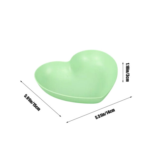 Heart-Shaped Plastic Dinner Plates 5.91" x 5.51" Green 2