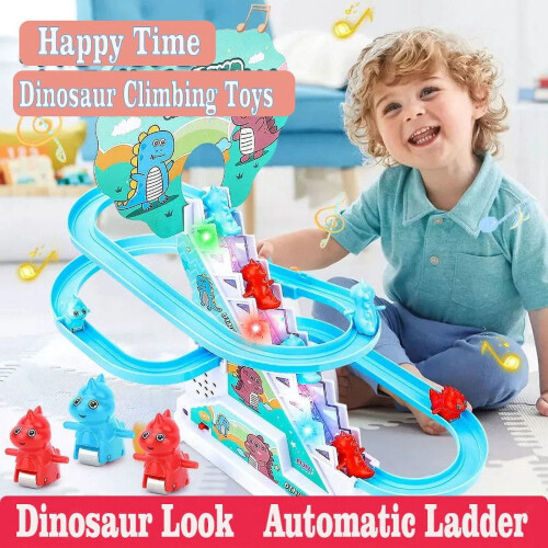 Dinossauro de brinquedo para subir escadas com luzes LED e música. 1