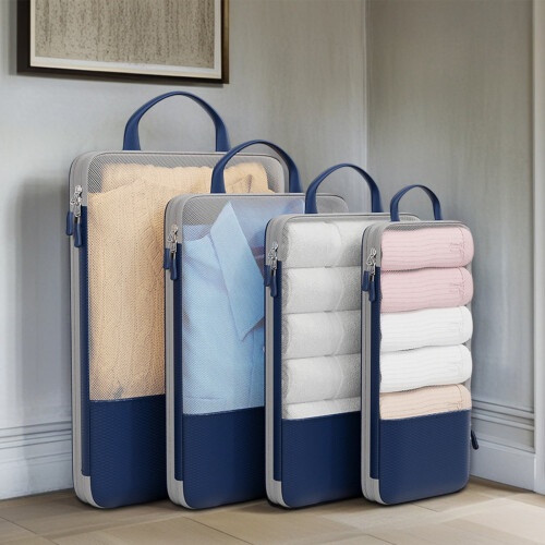 Travel Compression Packing Cubes Set Navy 4-Piece 1