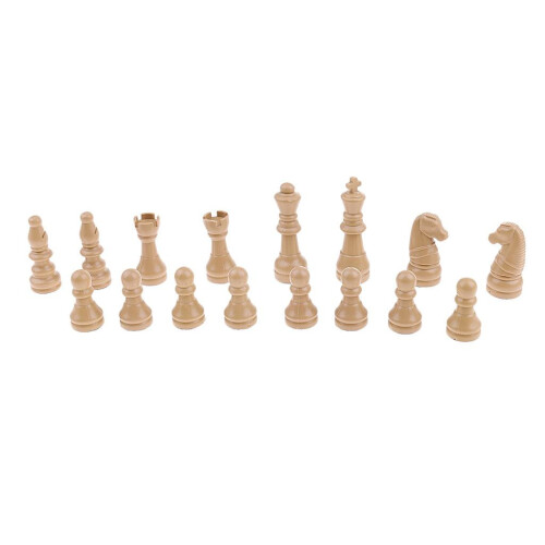 16 pièces d'échecs - Beige - Roi de 63 mm 1