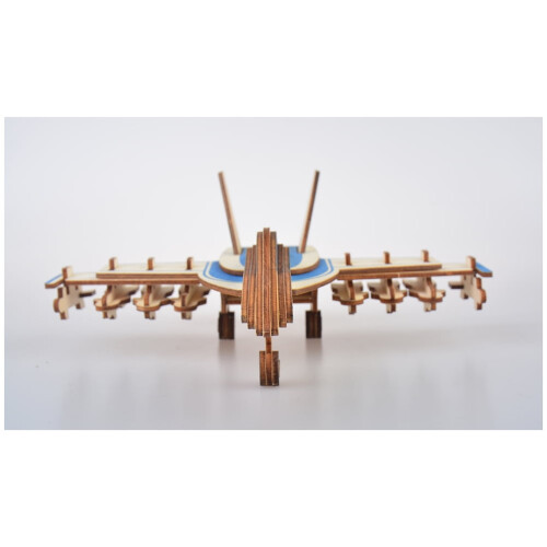 Kit de modelo de quebra-cabeça 3D de madeira do caça F-18 2