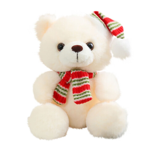 Orsetto di peluche bianco con cappello, 20 cm 1