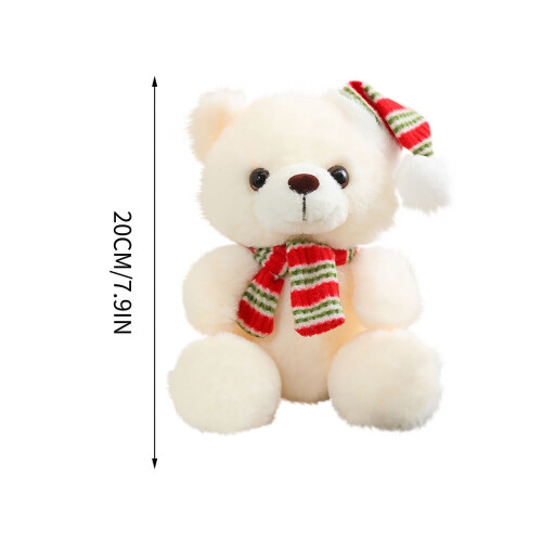 Orsetto di peluche bianco con cappello, 20 cm 2