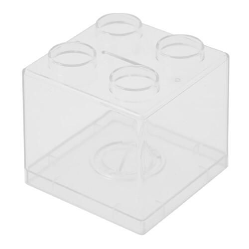 Cofrinho em forma de bloco de montar transparente (1 unidade) 1