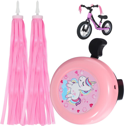 Kinderfietsbel en stuurversieringen set 2