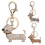 Teckel sleutelhanger hanger van legering en strass-steentjes 2