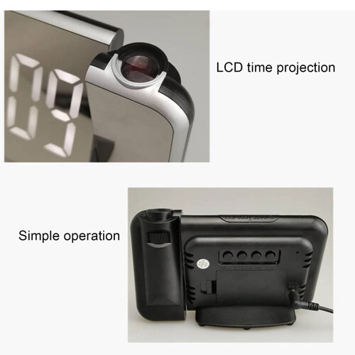 LED-Digitalwecker mit Spiegeloberfläche und LCD-Display 1