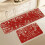 Valentine's Day kitchen mat set red polyester 2 pcs 2