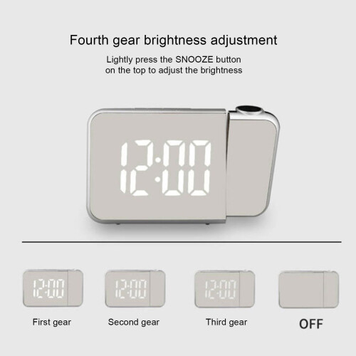 LED-Digitalwecker mit Spiegeloberfläche und LCD-Display 2