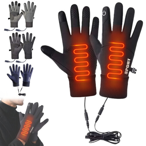 Beheizbare USB-Winterhandschuhe – Wasserdicht, Touchscreen, XL 2