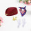 Set da assistente di volo da donna: cappello, sciarpa, guanti e 5