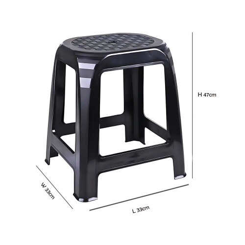Plastic Stool Black Seat Indoor Outdoor Stackable Sturdy Party Weave Chair 1