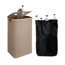 Bottle Collector with Lid, 100L Capacity, Removable Bag
