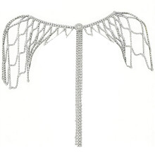 Quick Setup Rhinestones Bridal Body Jewelry Chain Easy-Silver