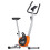 Bicicleta estática, color plata y naranja, resistencia ajustable 6
