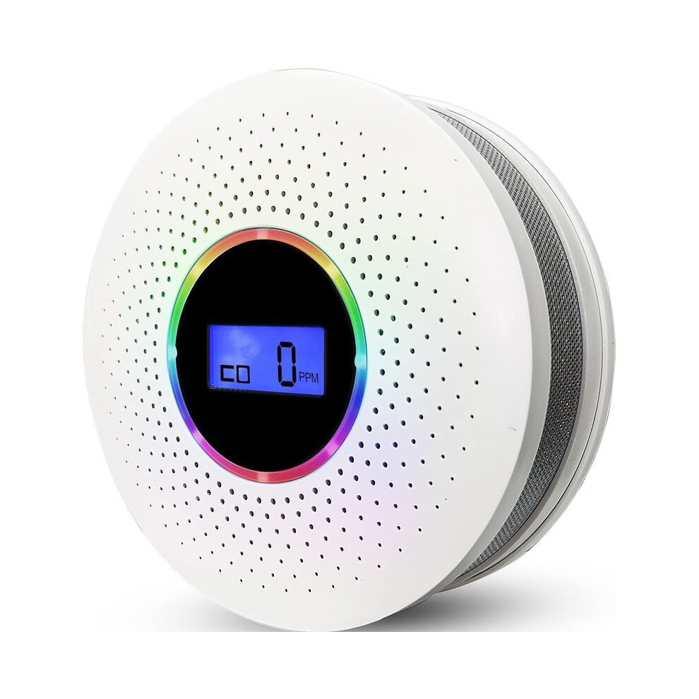 Combination Smoke & Carbon Monoxide Alarm Detector,Dual Sensor CO Smoke Alarm Detector Battery Power