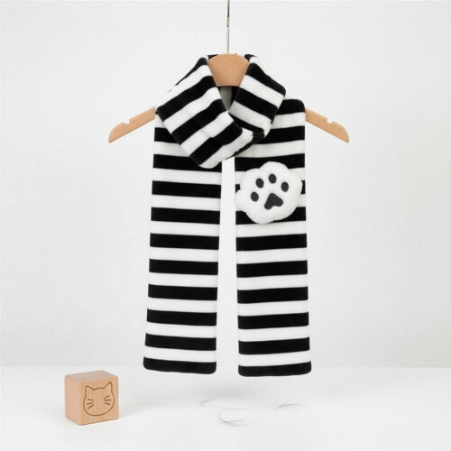 Zwart-wit gestreepte polyester sjaal 2