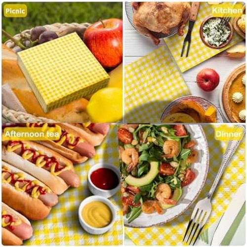 Χαρτοπετσέτες Gingham 3 στρώσεων 13x13 ίντσες - συσκευασία των 50 τεμαχίων 1