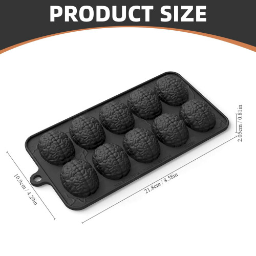 Skeleton Brain Silicone Cake Mold 10-Cavity 3pc 2