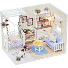 DIY Dollhouse,DIY Miniature Dollhouse Kit Realistic Mini 3D Wooden House Room Handmade Toy with Furn