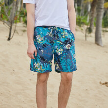 (Jungle Small Flower Men’s Pants, XXL) Men’s elastic-waist swim trunks, women’s quick-drying short surf beach shorts