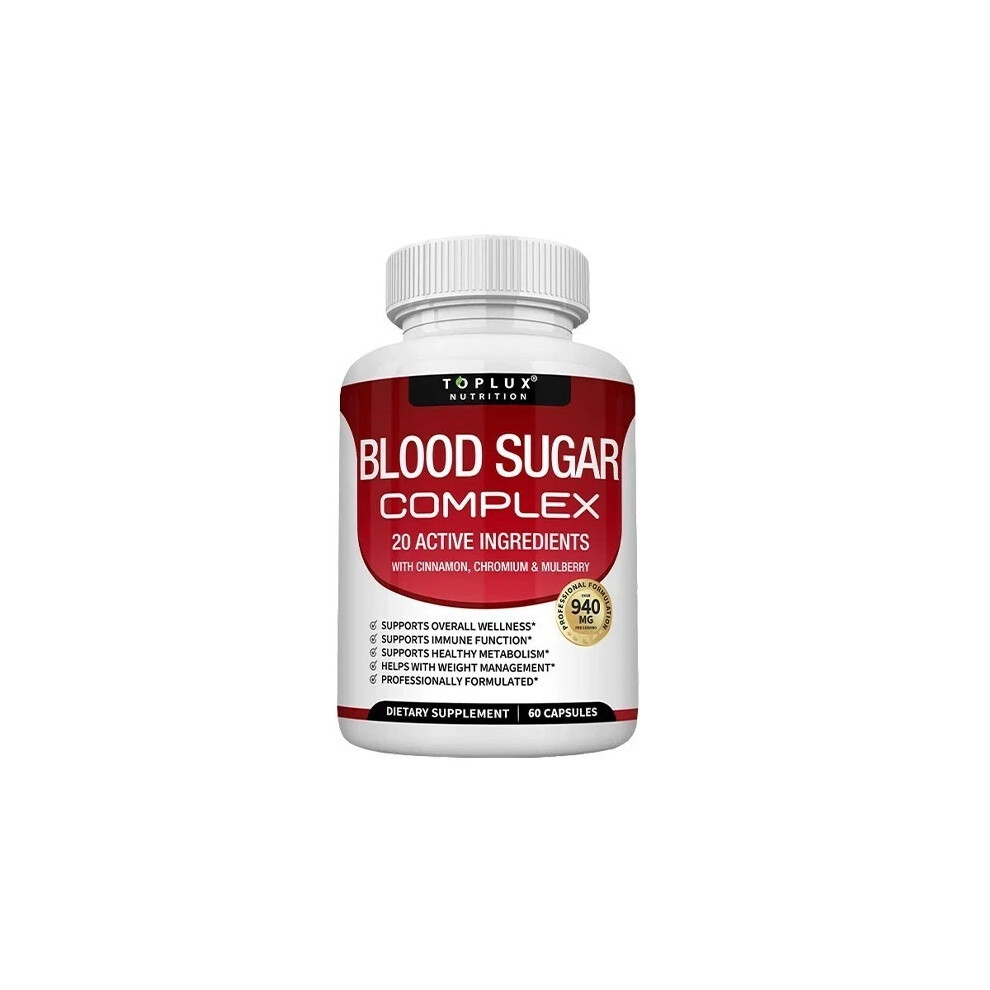 (1 Bottle - 60 Capsules) 1~3x Blood Sugar Complex Capsules-Control blood sugar levels, Weight management
