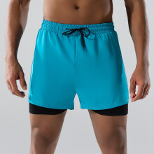 (Sky Blue, S) Men’s Adult Swim Trunks, New Boxer-Style Double-Layer Loose-Fit Quick-Drying Swimwear, Plus-Size Hot Spring and Beach Pants