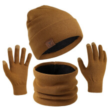 Unisex gebreide muts, sjaal en handschoenen set