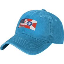 Wichita Kansas Flag Baseballkasket Justerbar Bomuld Farhue