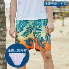 (Gradient Green Leaves Lined Men’s Pants, XXXL) Men’s elastic-waist swim trunks, women’s quick-drying short surf beach shorts