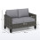 Two-Seater Rattan Outdoor Sofa - Dark Grey 2