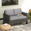 Two-Seater Rattan Outdoor Sofa - Dark Grey 8