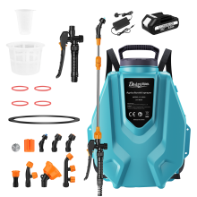 Backpack Sprayer Battery Powered 3.2 Gallon, Electric Graden Sprayer with 1Pcs 3Ah Battery and Charger, 7 Nozzles,Sprayer Accessories