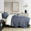 Staalblauwe kingsize dekbedset van microvezel. 3