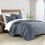 Staalblauwe kingsize dekbedset van microvezel. 5